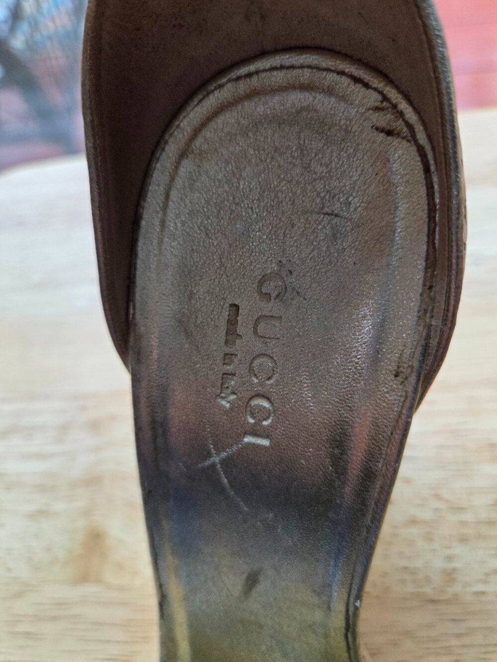 Vintage Gucci Gold Metallic Wedges - Picture 2 of 16